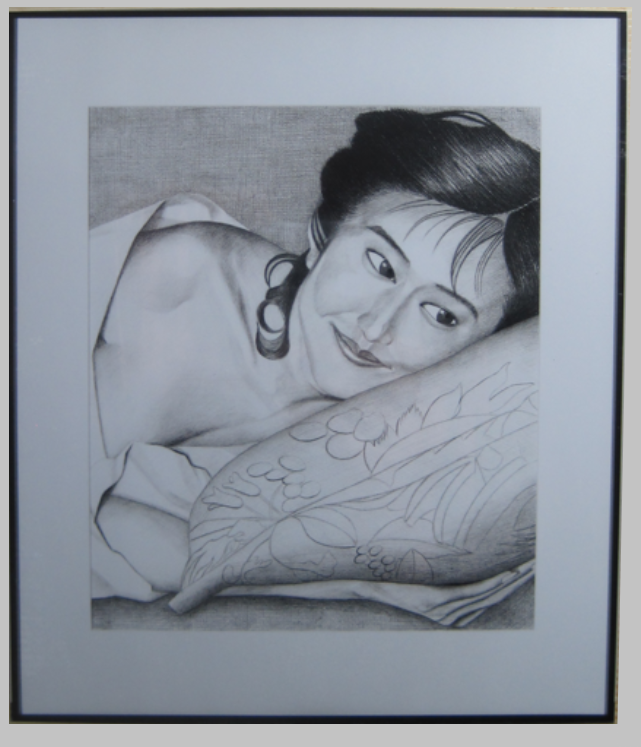 3年くらい前に描いた女の顔の鉛筆デッサン